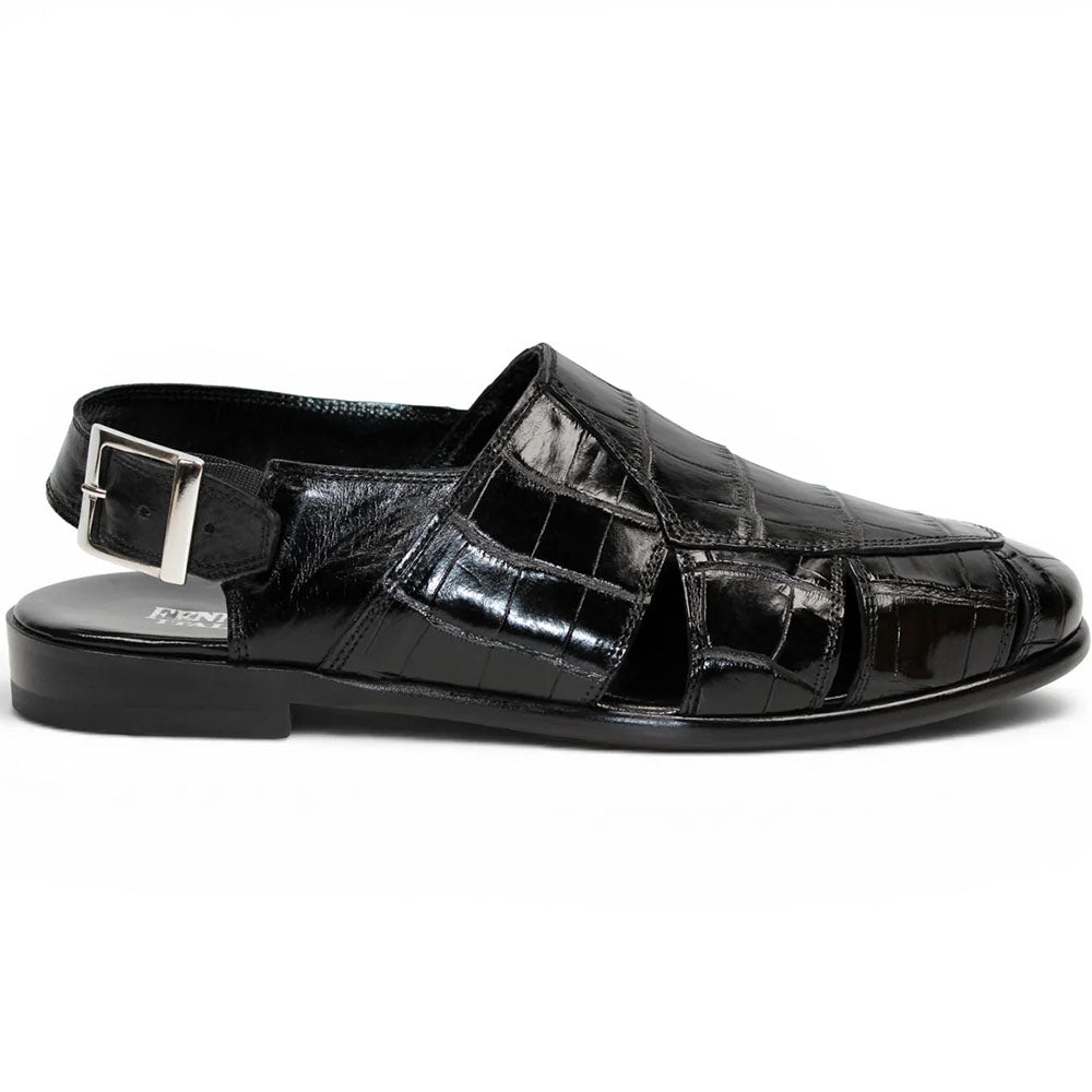 Fennix F131 Genuine Alligator Sandal Black