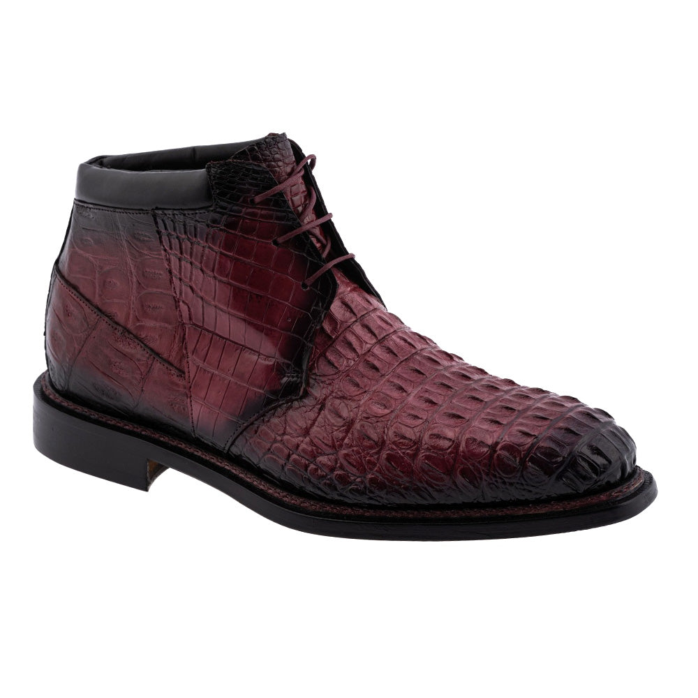 Mauri 4926/1 Hornback & Baby Croc Chukka Boot Ruby Red / Dirt Black