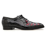 View product image 1: Belvedere Simone Two-Tone Genuine American Alligator Derby Black / Red (R110)