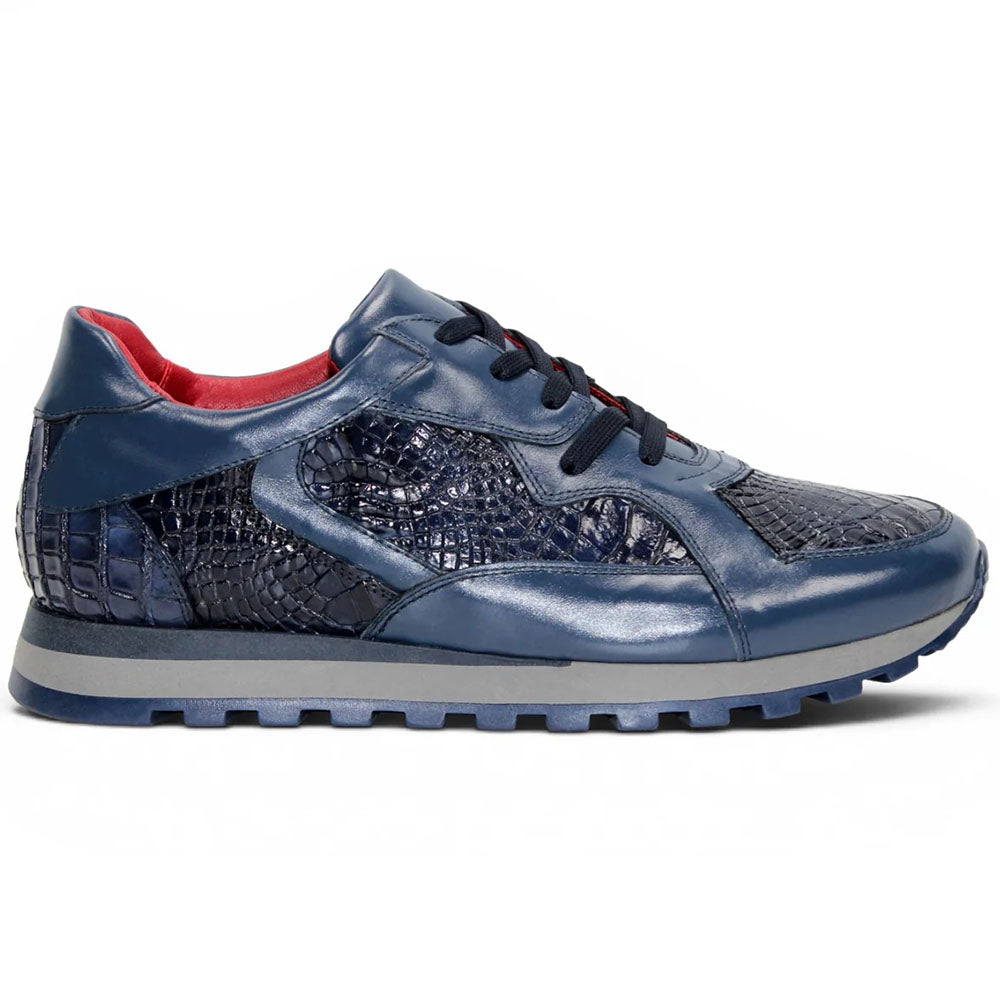 Fennix 3538 Genuine Alligator & Snake Sneakers Navy