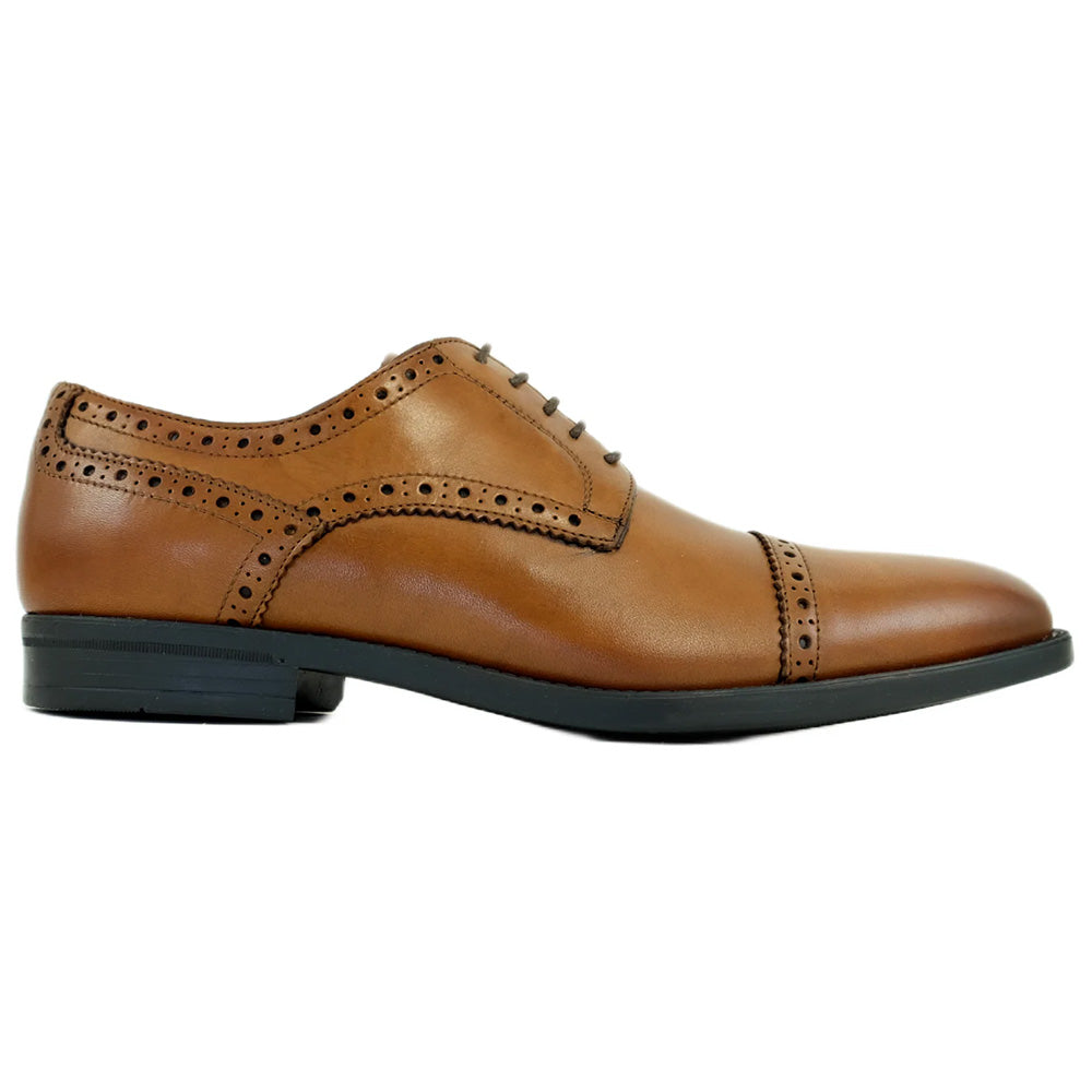 Alan Payne Luigi Calfskin Cap Toe Brogue Derby Cuoio