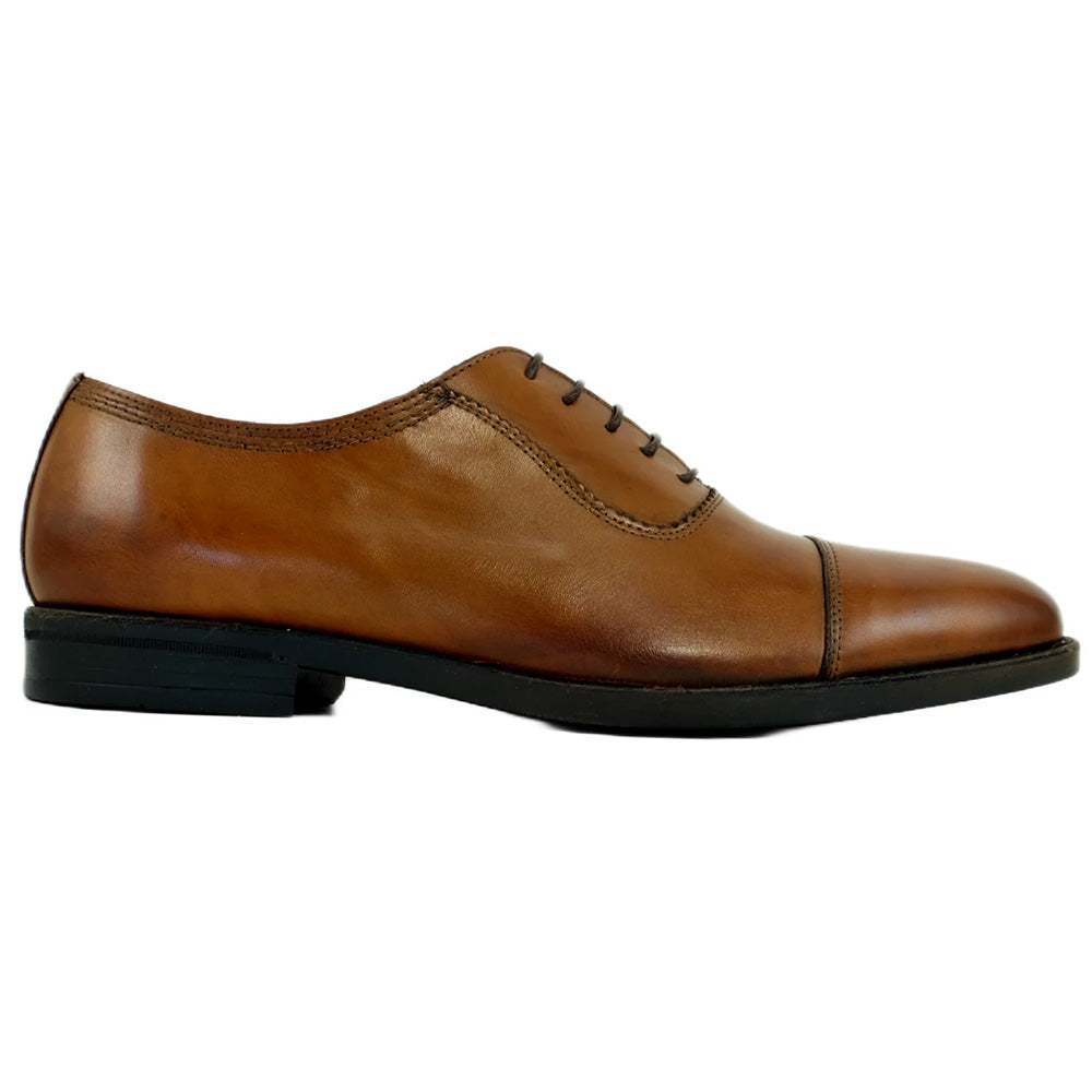 Alan Payne Lucca Calfskin Cap Toe Oxford Cuoio
