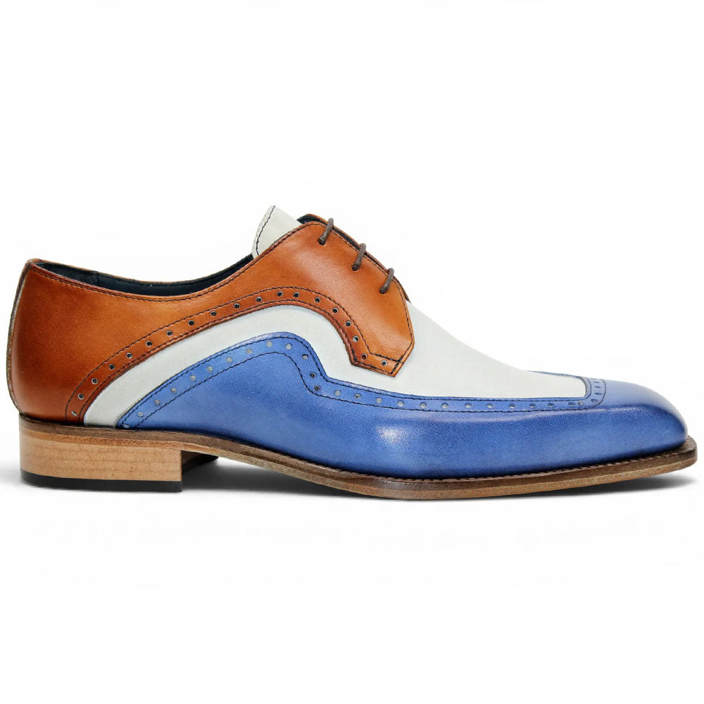 Duca by Matiste Velletri Hand-Finished Leather Spectator Derby Blue Combo