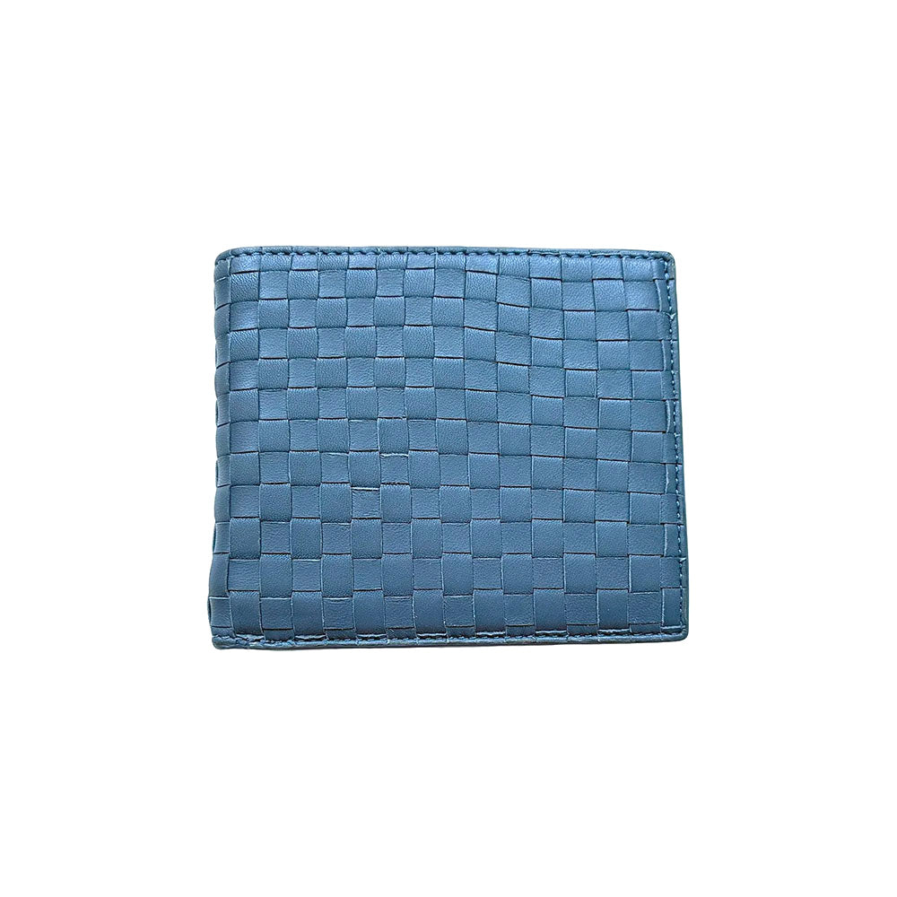 Robert Zur Maitland Woven True Glove Leather Bifold Wallet Ocean