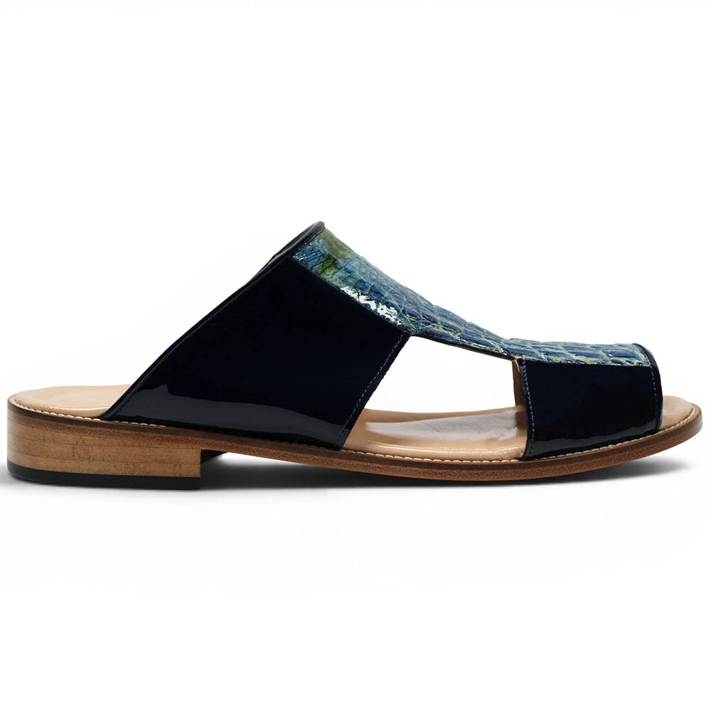 Fennix Diego Genuine Alligator Sandal Blue