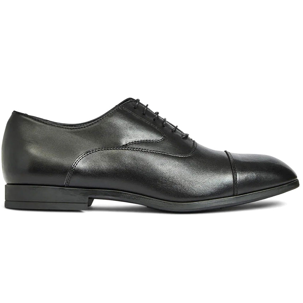 Aquatalia Centro Calfskin Leather Cap Toe Oxford Black