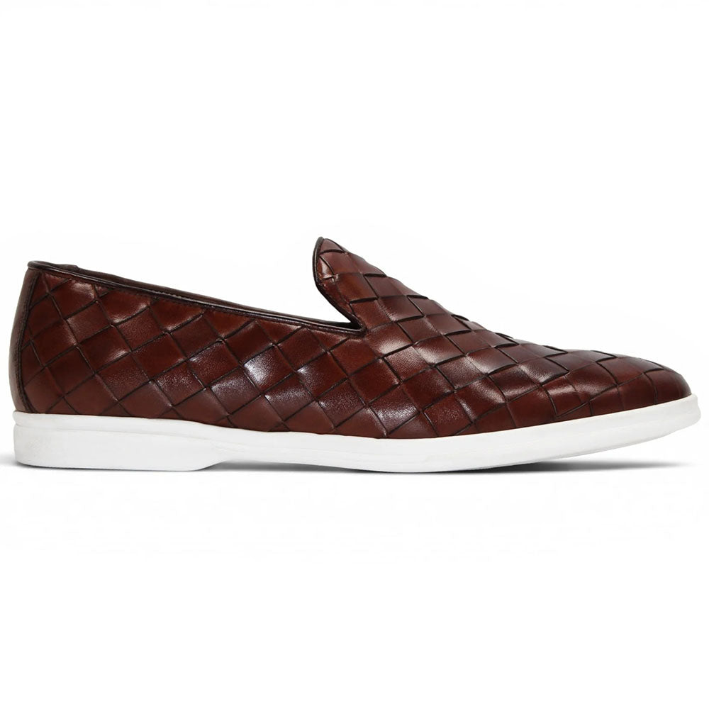 Duca by Matiste Rivoli Hand-Finished Woven Leather Loafer Brown
