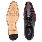View product image 3: Belvedere Simone Two-Tone Genuine American Alligator Derby Black / Red (R110)