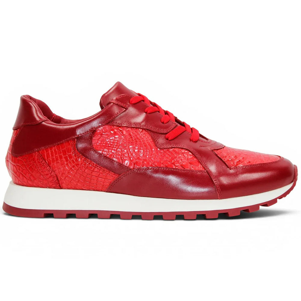 Fennix 3538 Genuine Alligator & Snake Sneakers Red