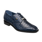 View product image 2: Belvedere Aldo Genuine Caiman Crocodile & Ostrich Quill Derby Navy