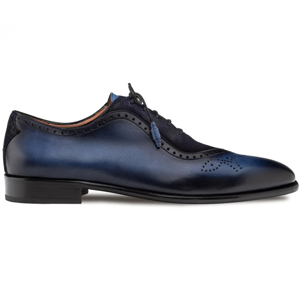 Mezlan Eagle Calfskin & Suede Oxford Blue / Navy (21952)