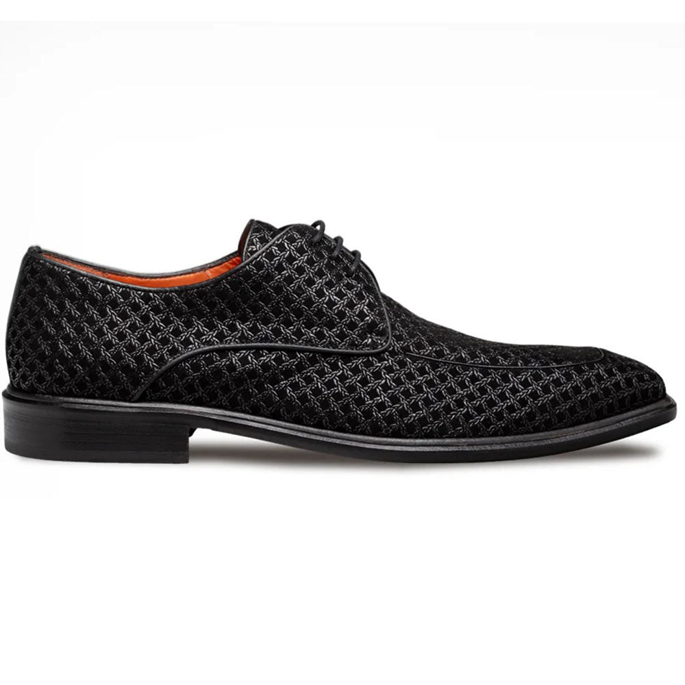 Mezlan Montage Printed Suede Derby Black (21984)