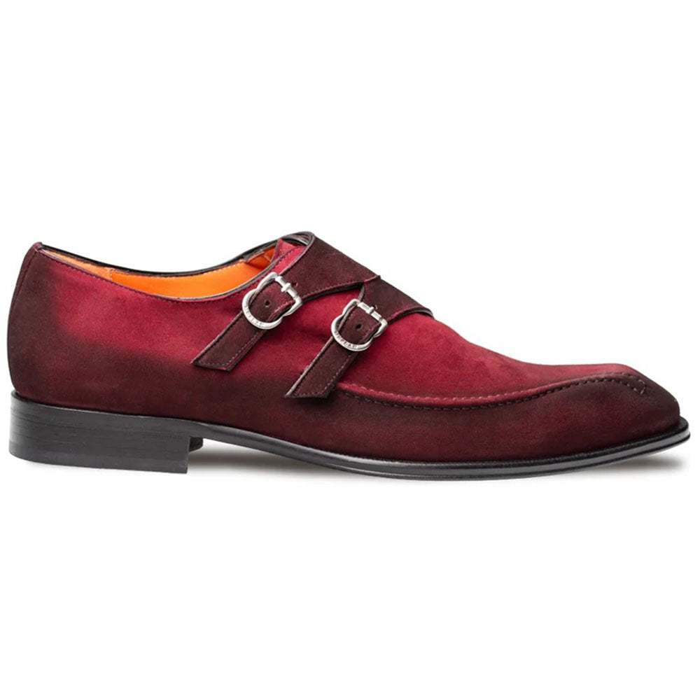 Mezlan Cascade Suede Double Monk Strap Wine (22025)