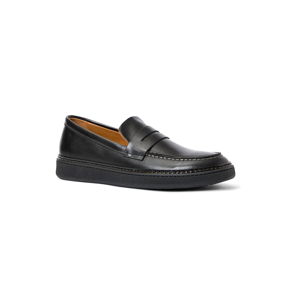 Aquatalia Bucarest Calfskin Penny Loafer Black