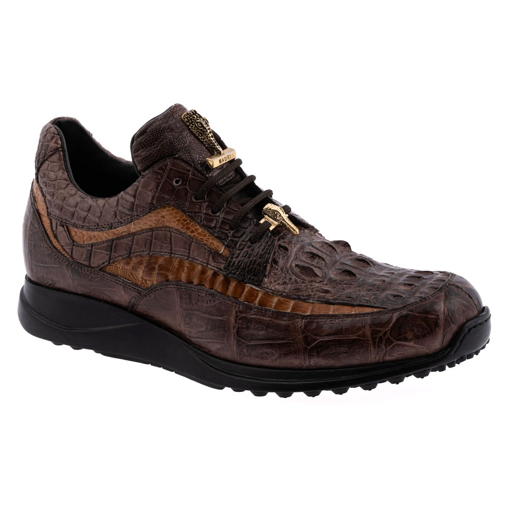 Mauri 8453 Hornback / Ostrich Leg/ Baby Croc Sneaker Sport Rust & Brandy
