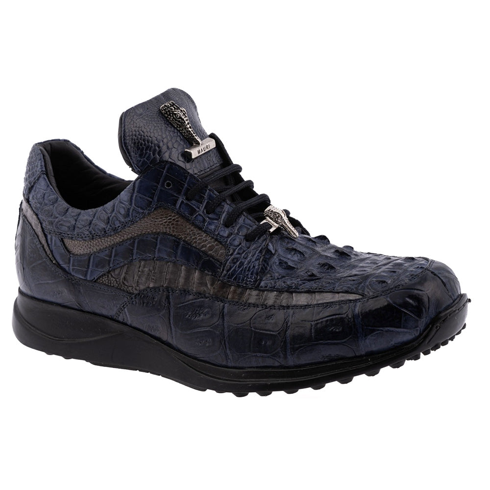 Mauri 8453 Hornback / Ostrich Leg/ Baby Croc Sneaker Wonder Blue & Light Grey