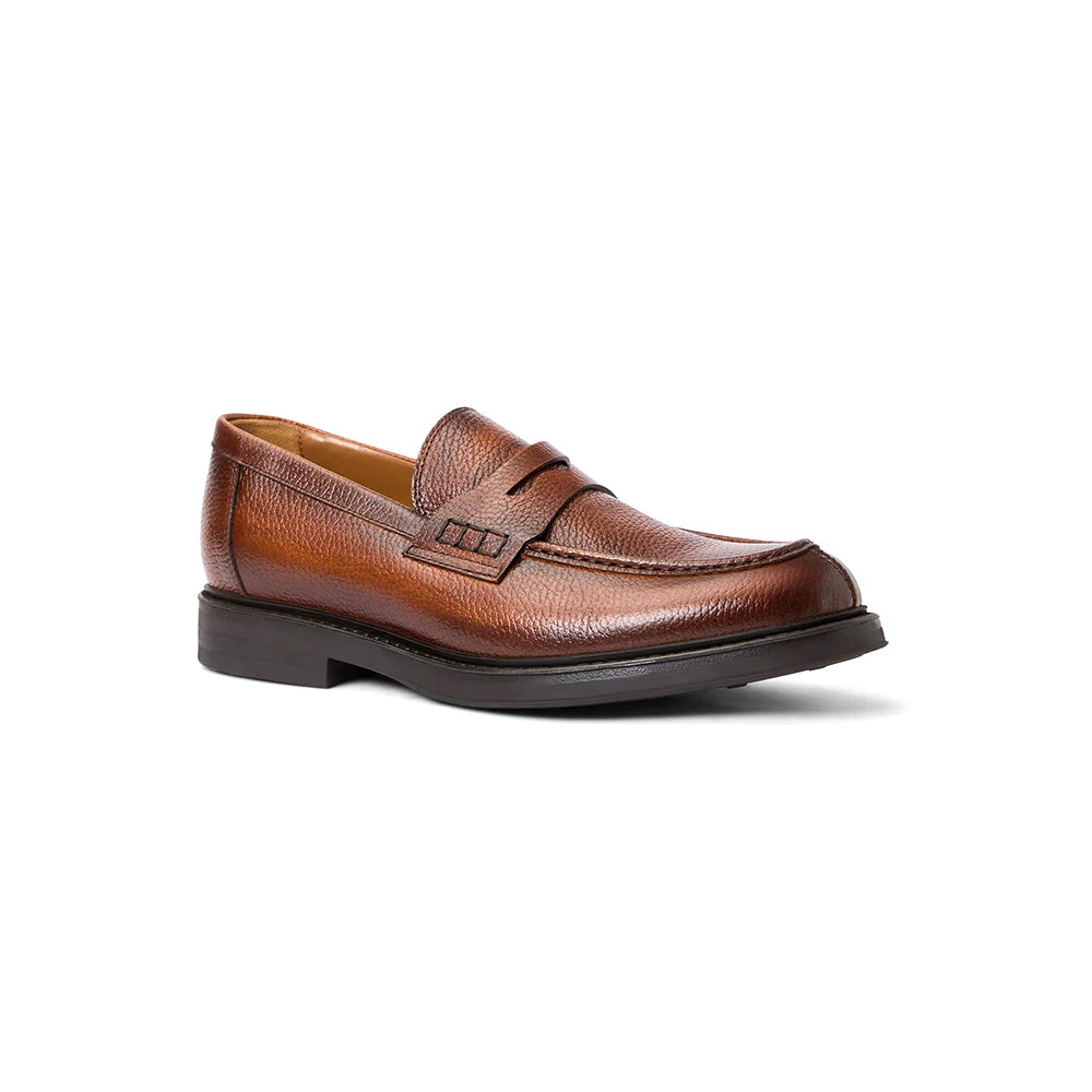 Aquatalia Bergamo Tumbled Leather Penny Loafer Cognac