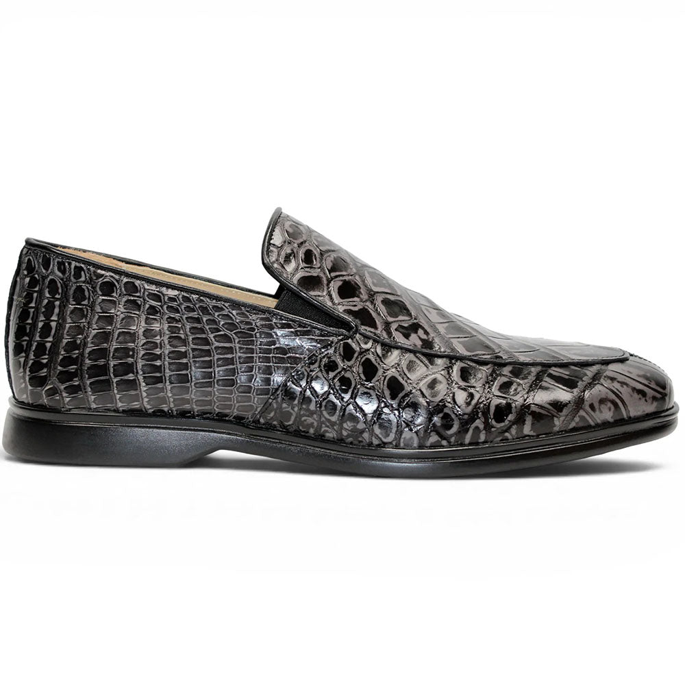 Fennix Lance Genuine Alligator Loafer Black / Grey