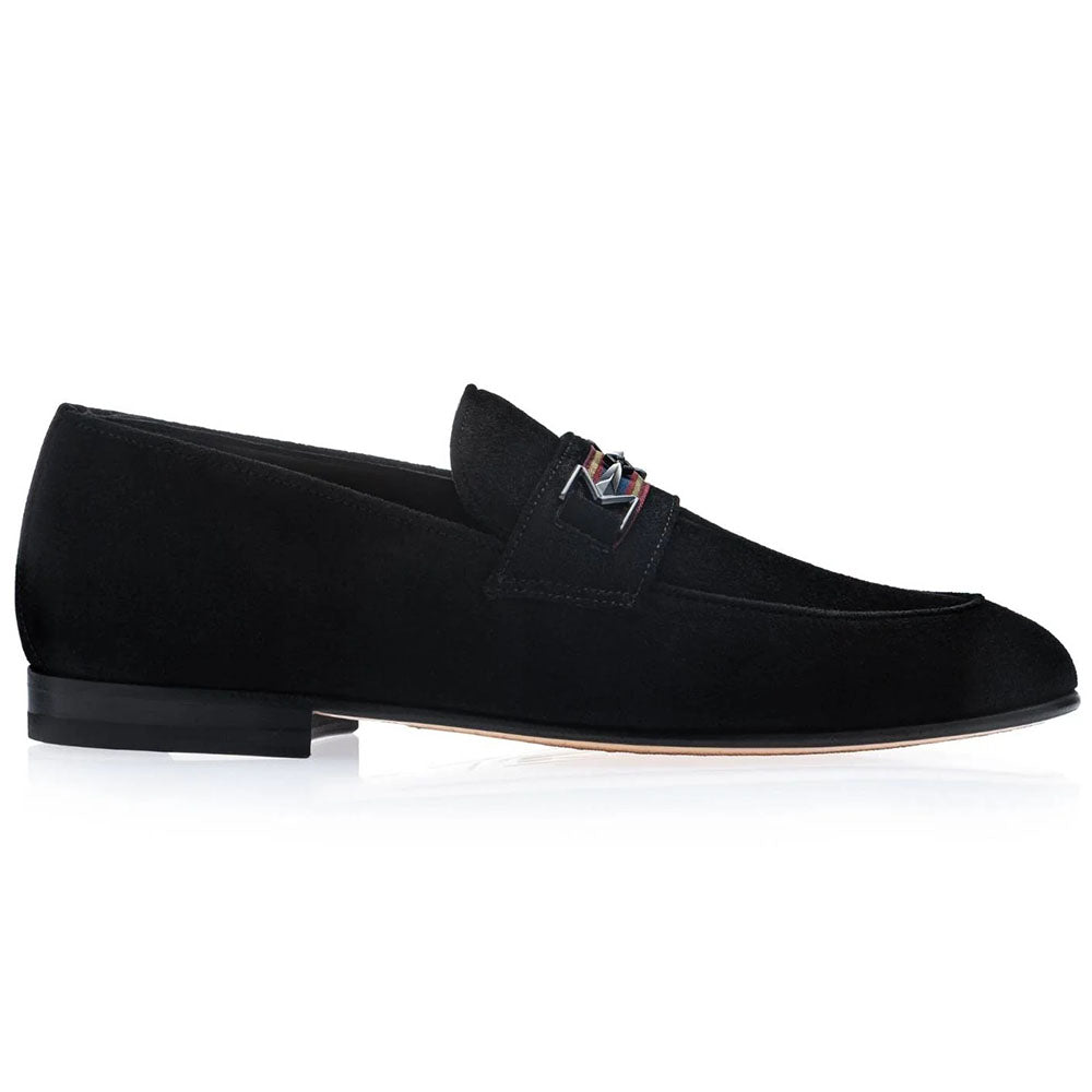 Moreschi Pinacoteca Suede Bit Loafer Black