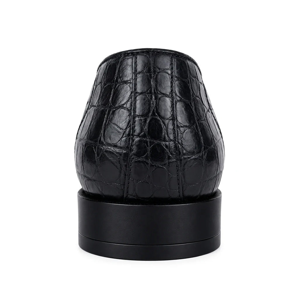 Belvedere Simone Two-Tone Genuine American Alligator Derby Black / Red (R110)