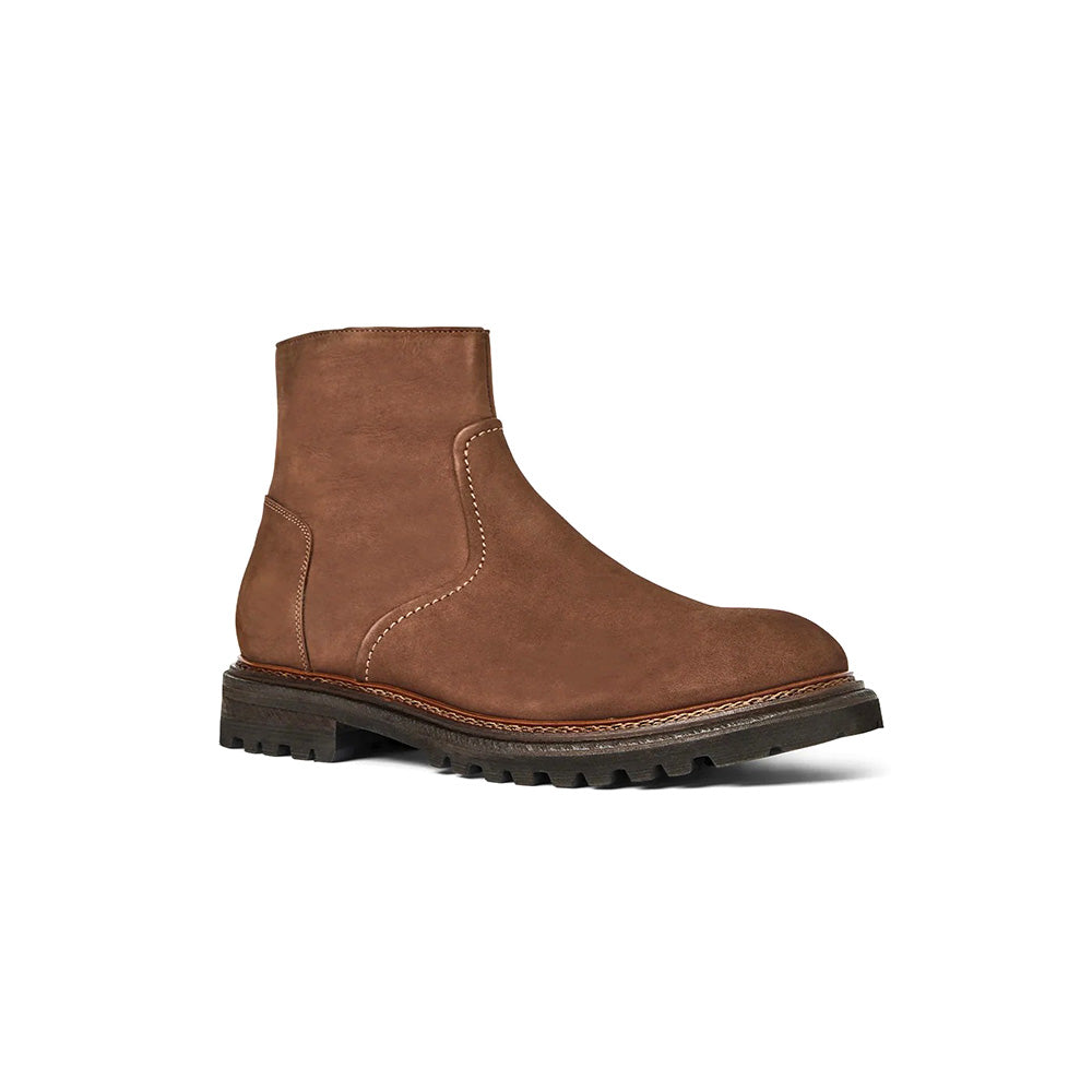 Aquatalia Varon Nubuck Zipper Boot Dark Brown
