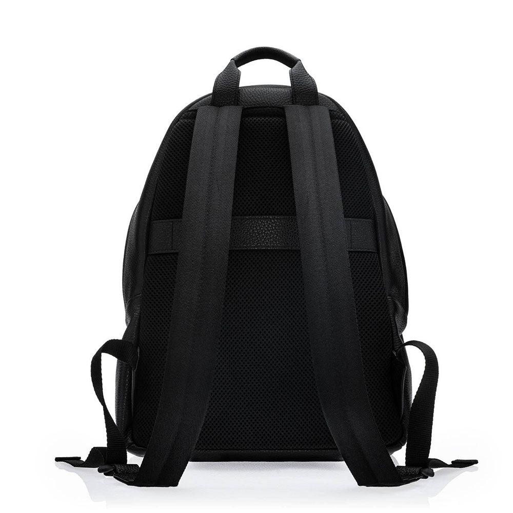 Moreschi Adamello Pebble Grain Leather Backpack Black