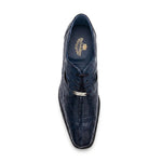 View product image 3: Belvedere Aldo Genuine Caiman Crocodile & Ostrich Quill Derby Navy