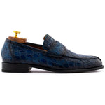 View product image 1: Harris Firenze 1913 Hand-Painted Genuine Alligator Moccasin Blue