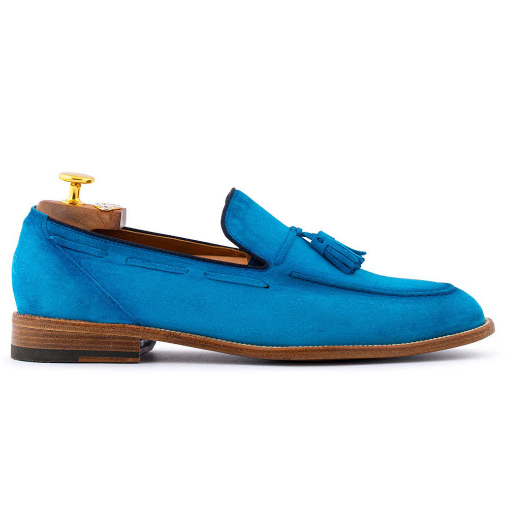 Harris Firenze 1913 Suede Tassel Moccasin Sky Blue