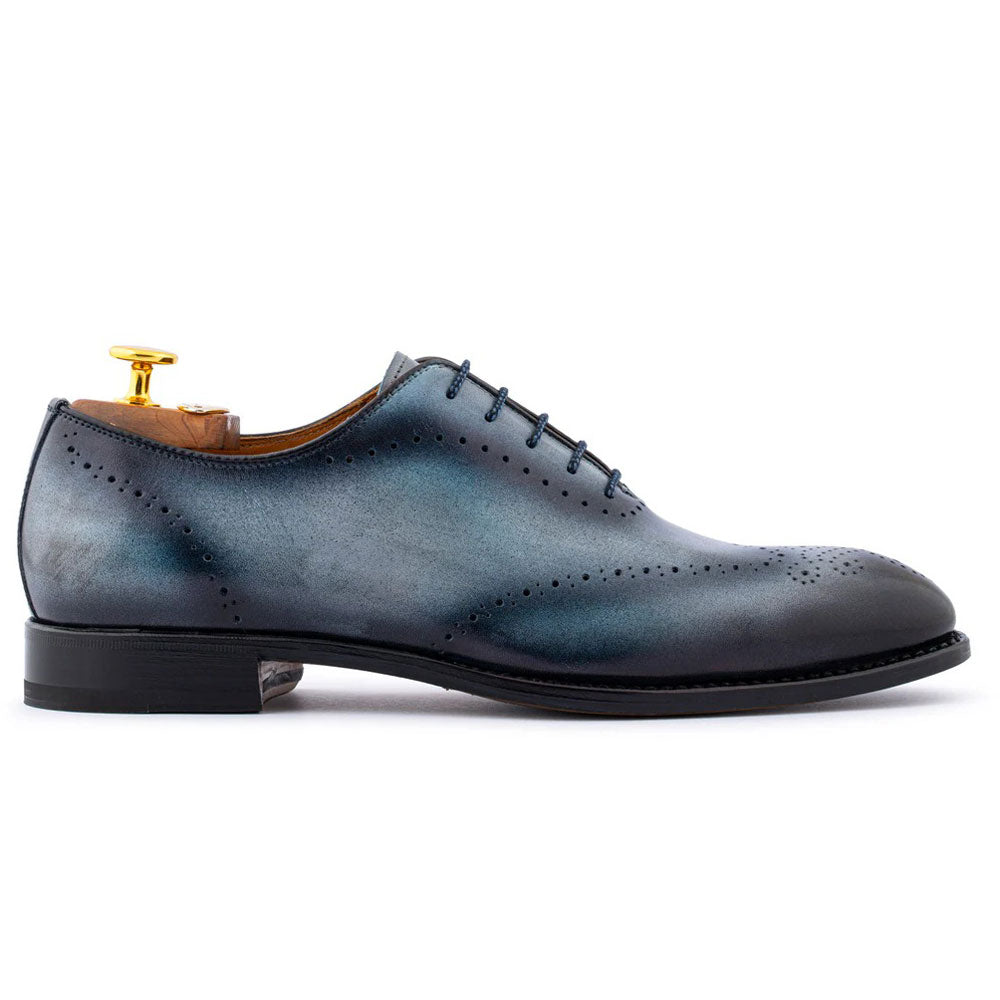 Harris Firenze 1913 Hand-Painted Brogue Oxford Grey & Blue