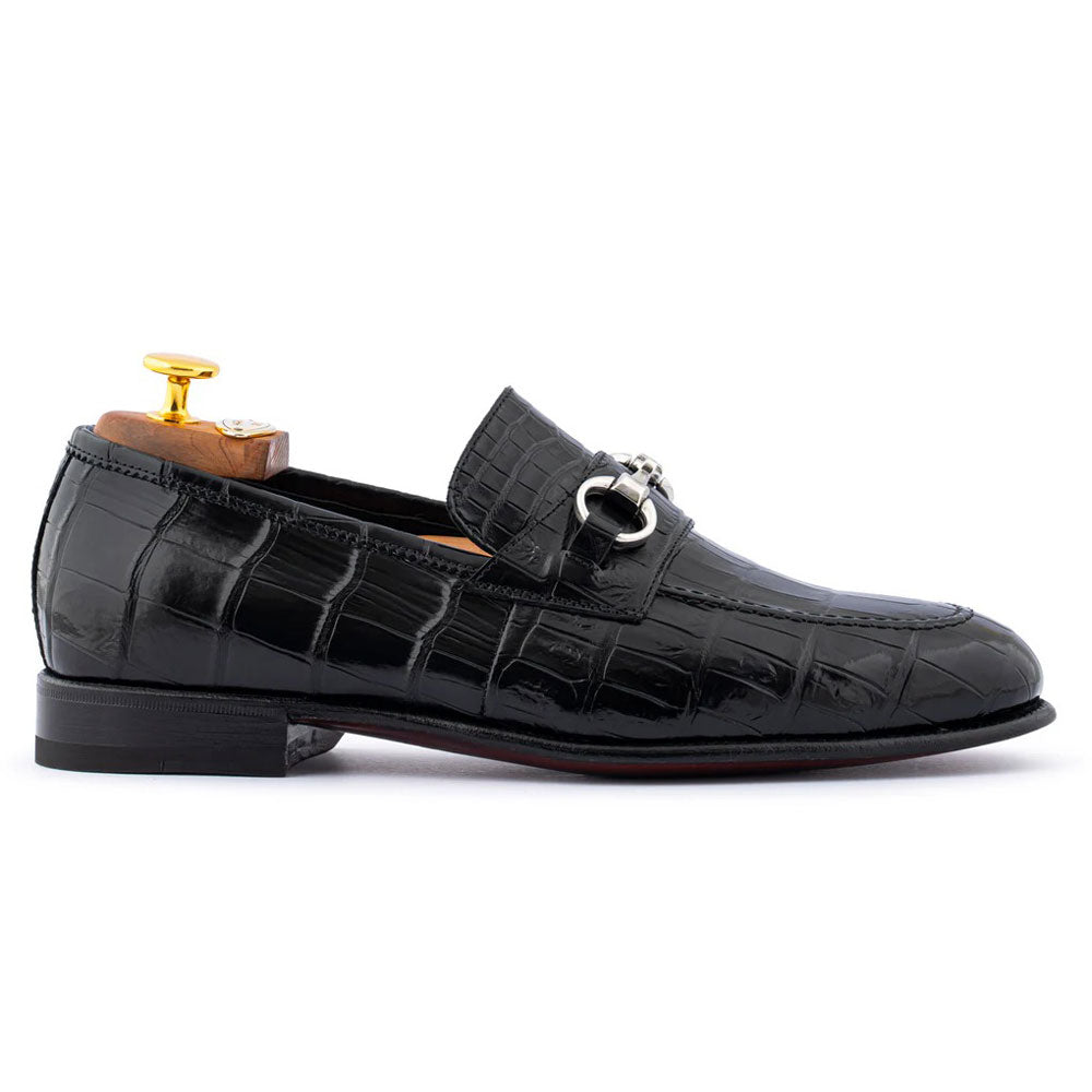 Harris Firenze 1913 Genuine Alligator Bit Loafer Black
