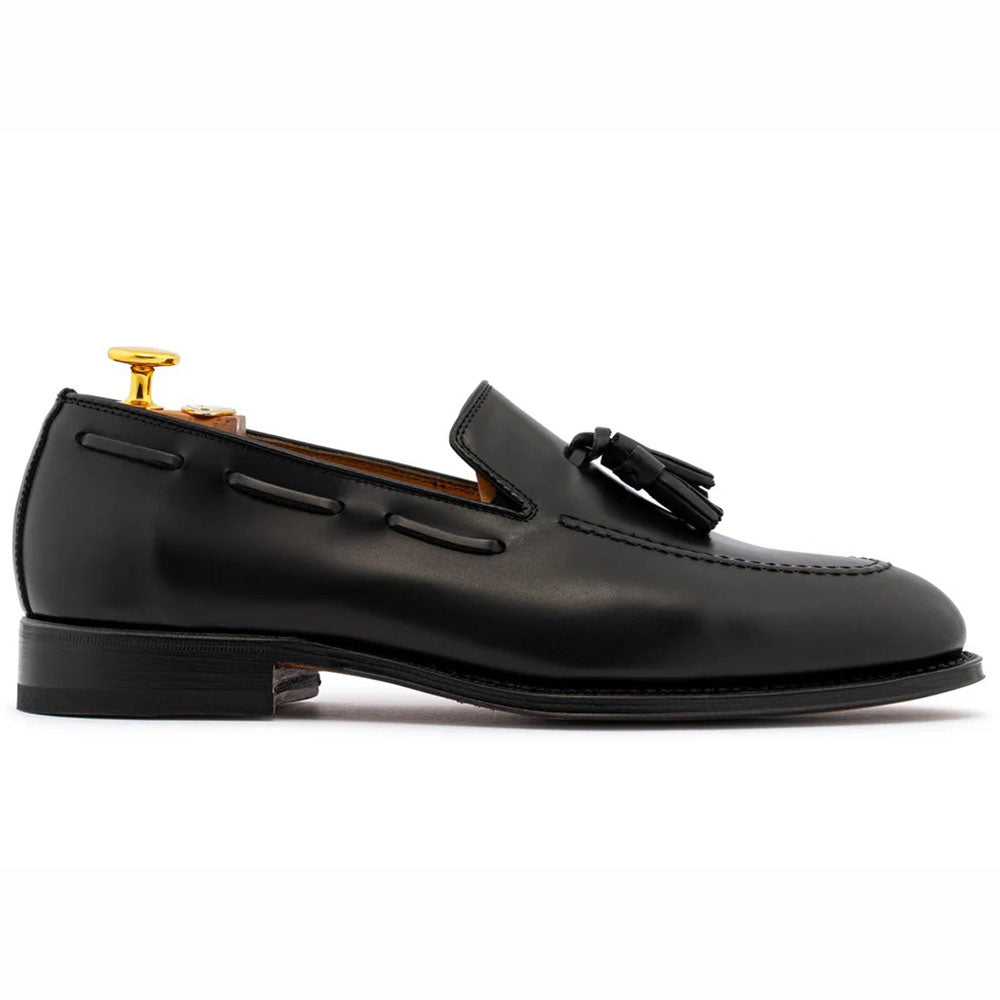 Harris Firenze 1913 Polished Leather Tassel Moccasin Black