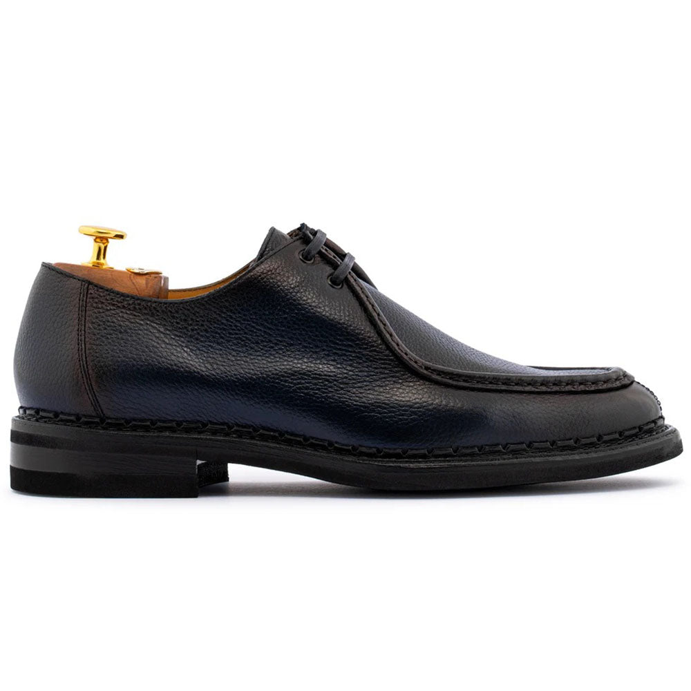 Harris Firenze 1913 Asiago Moose Effect Leather Derby Blue