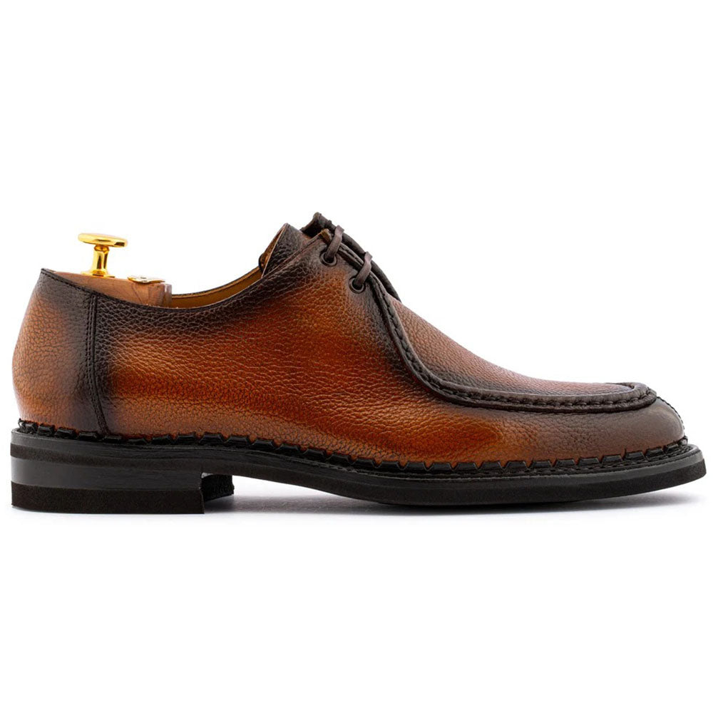 Harris Firenze 1913 Asiago Moose Effect Leather Derby Brown