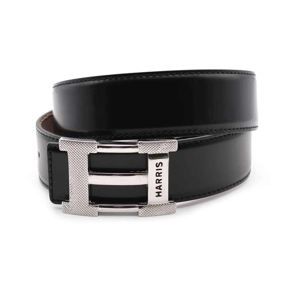Harris Firenze 1913 Brushed Leather Belt Black