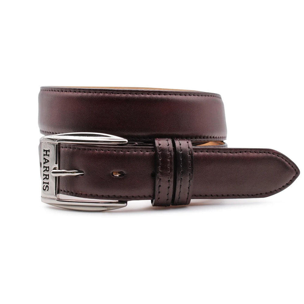 Harris Firenze 1913 Hand-Painted Leather Belt Bordeaux