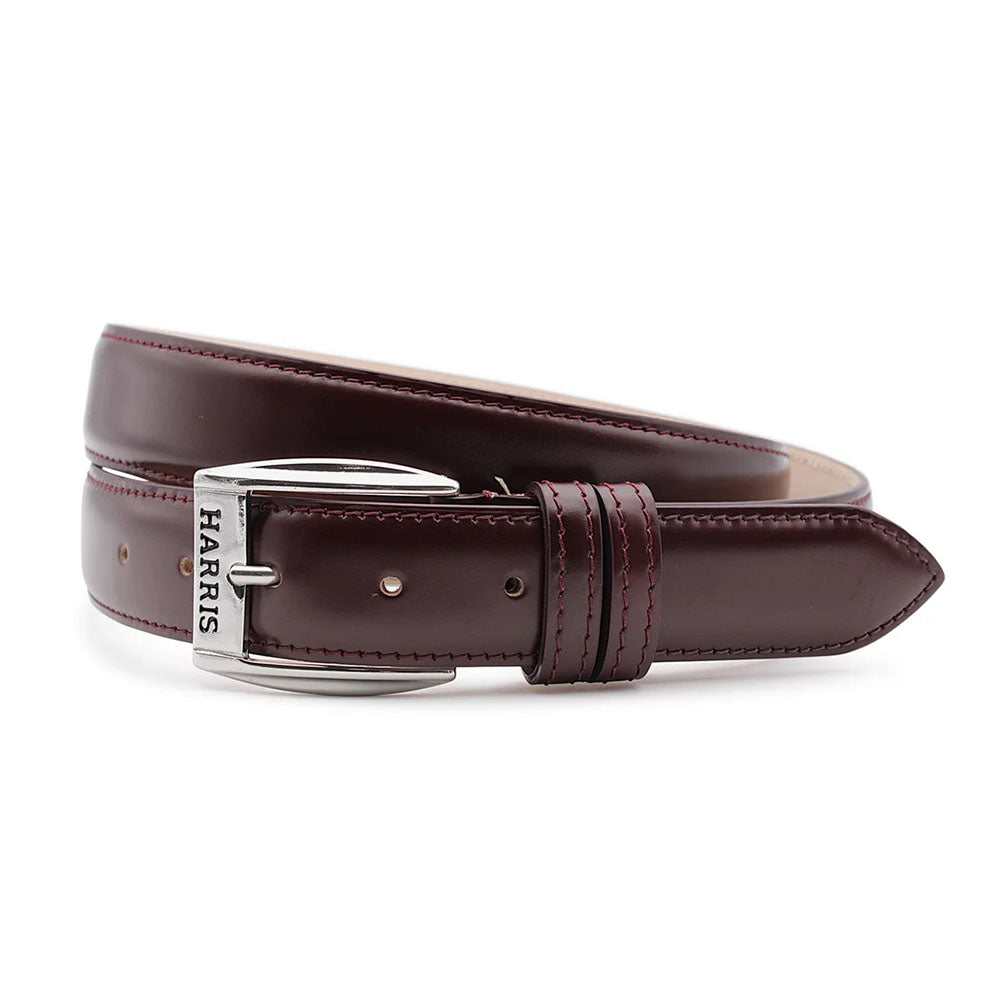 Harris Firenze 1913 Brushed Leather Belt Bordeaux