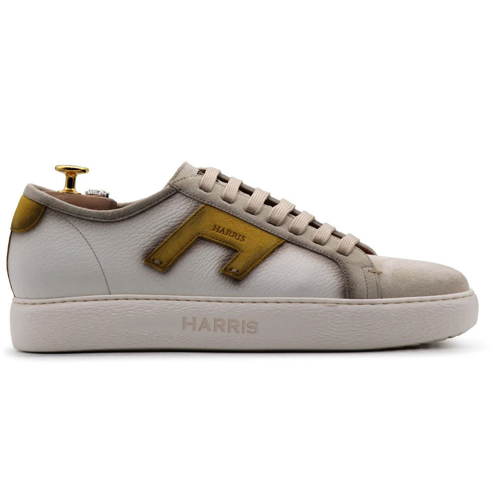 Harris Firenze 1913 Leather & Suede Sneakers White / Sand / Yellow