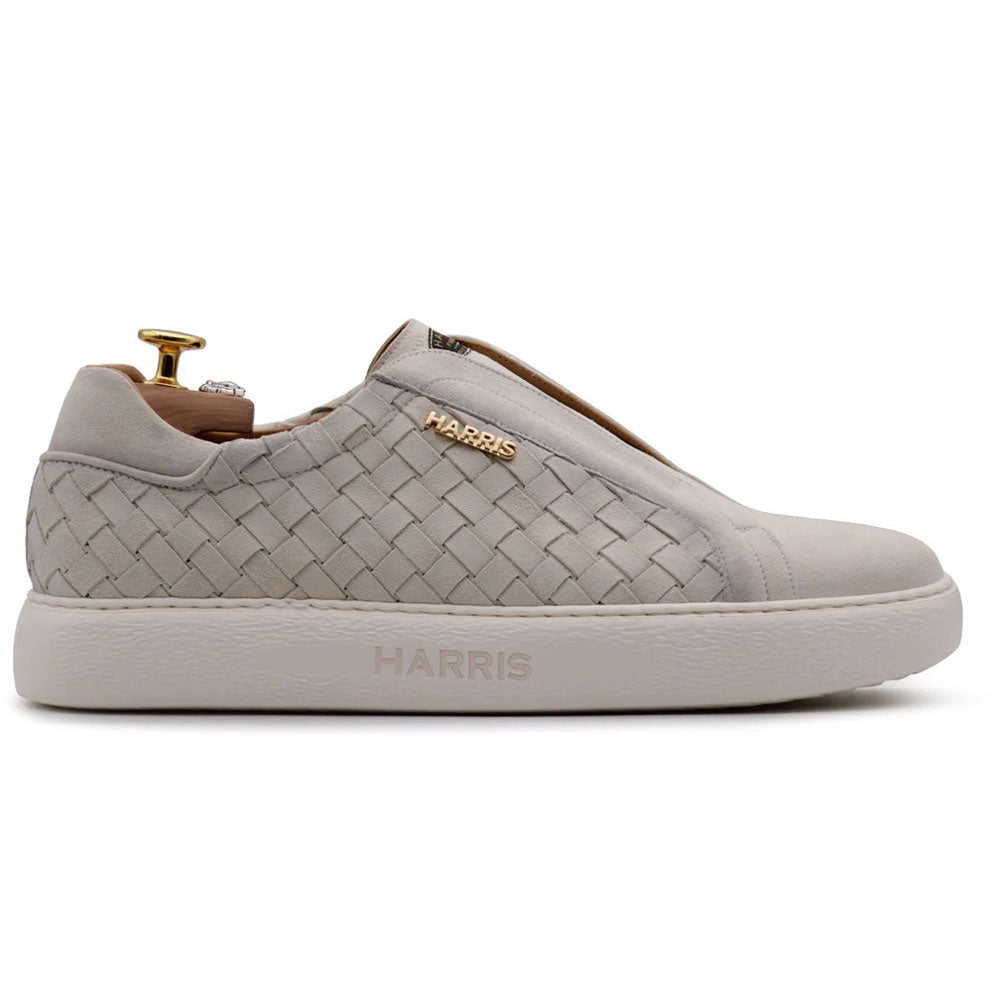Harris Firenze 1913 Woven Leather Slip-On Sneakers Ice