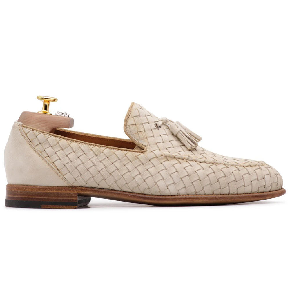 Harris Firenze 1913 Woven Suede Moccasin Beige