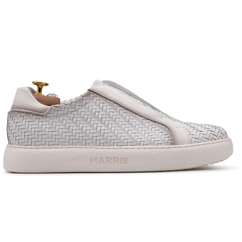 Harris Firenze 1913 Woven Leather Slip-On Sneakers White