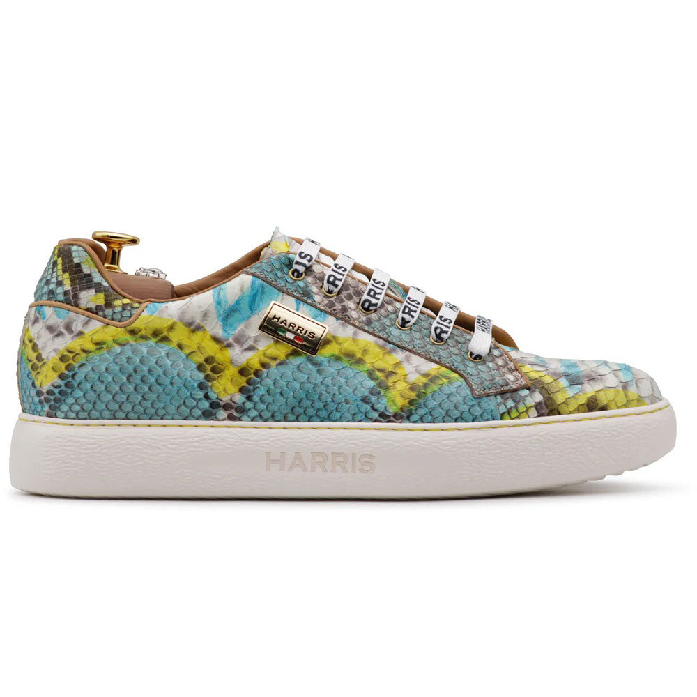 Harris Firenze 1913 Genuine Python Sneakers Light Blue / Yellow