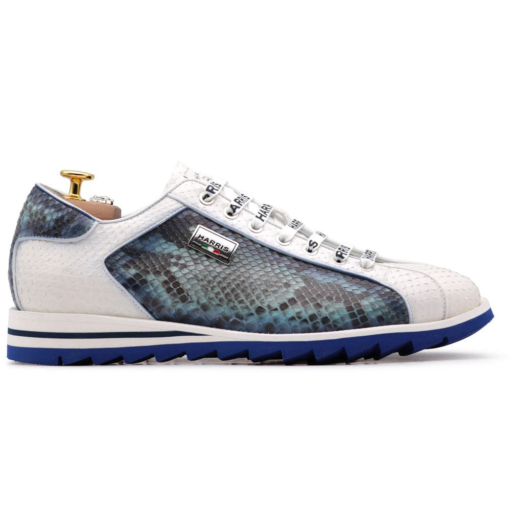 Harris Firenze 1913 Genuine Python Sneakers White / Light Blue