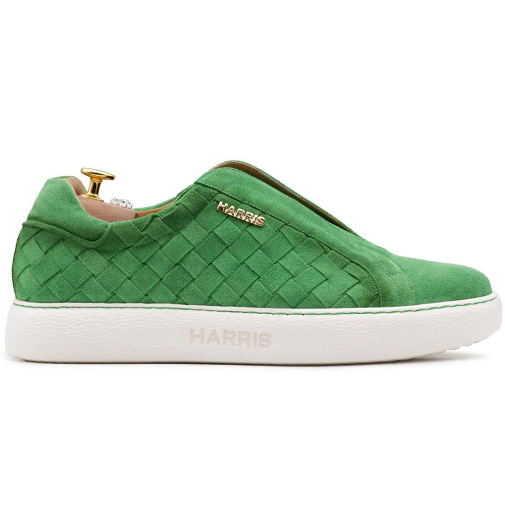 Harris Firenze 1913 Woven Leather Slip-On Sneakers Green