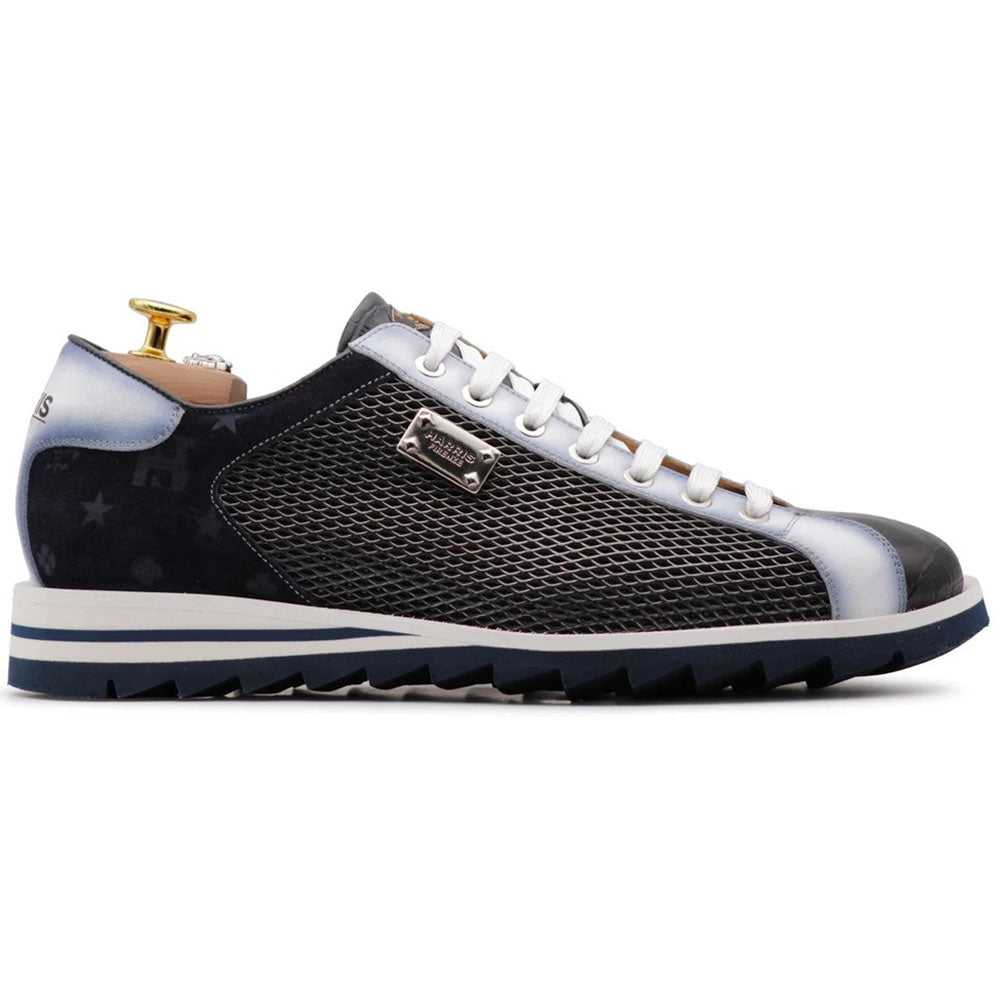 Harris Firenze 1913 Perforated Effect Printed Sneakers Black