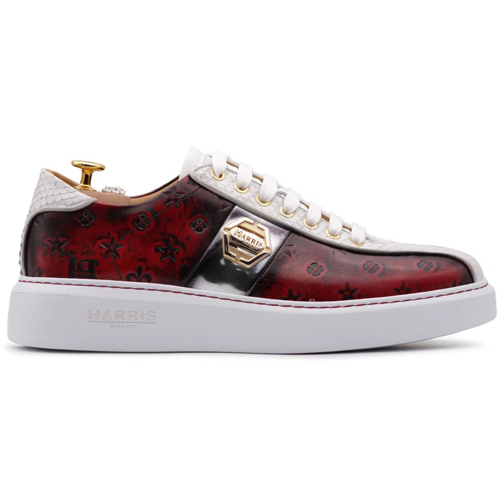 Harris Firenze 1913 Genuine Python & Stamped Leather Sneakers Red / White