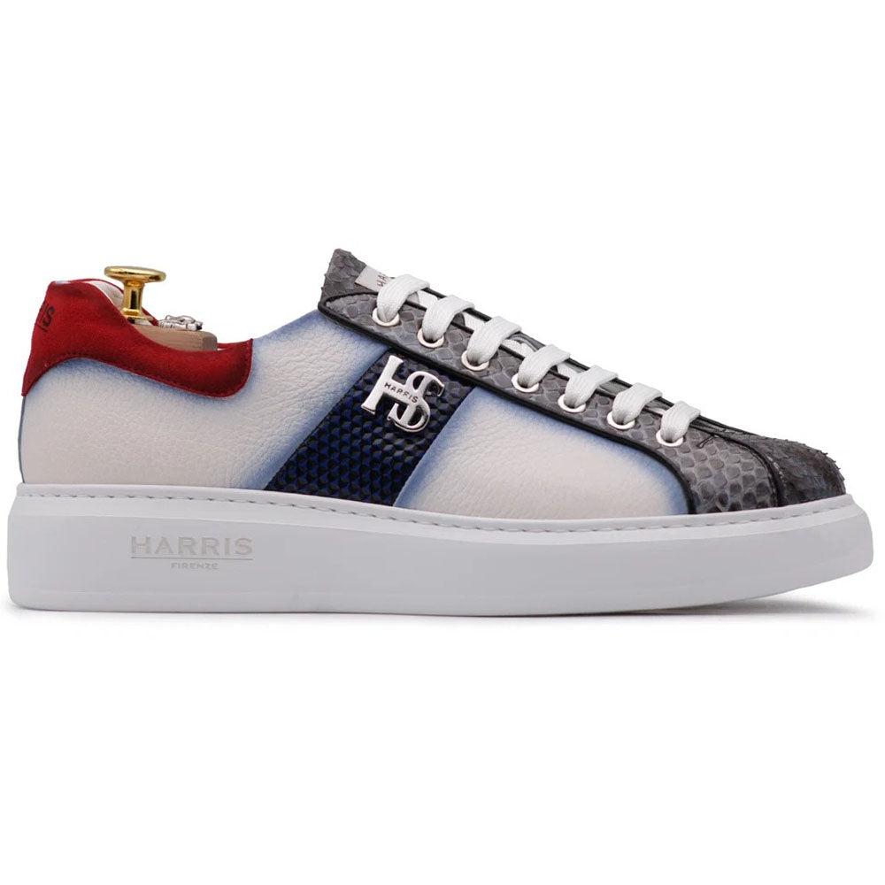 Harris Firenze 1913 Genuine Python & Soft Leather Sneakers Blue / White