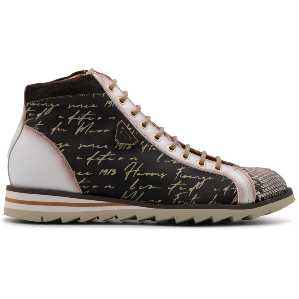 Harris Firenze 1913 Genuine Python & Signature Suede Ankle Boot Black