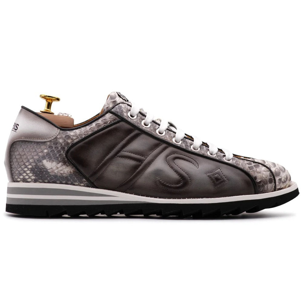 Harris Firenze 1913 Genuine Python & Suede Sneakers Grey
