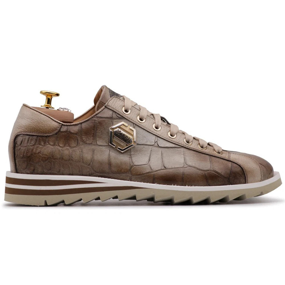Harris Firenze 1913 Crocodile Effect Leather Sneakers Himalaya
